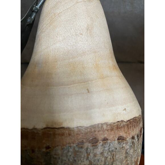 Set of Hand-turned Solid Wood Live-edge pears black iron stems leaves - Picture 5 of 10